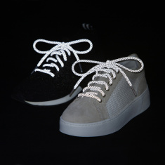 Reflexní tkaničky kulaté - šedé Reflexní tkaničky kulaté - šedé